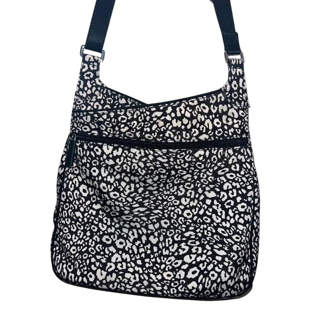 Vera Bradley Black White Leopard Print Quilted Crossbody Bag Adjustable Strap - Picture 8 of 13